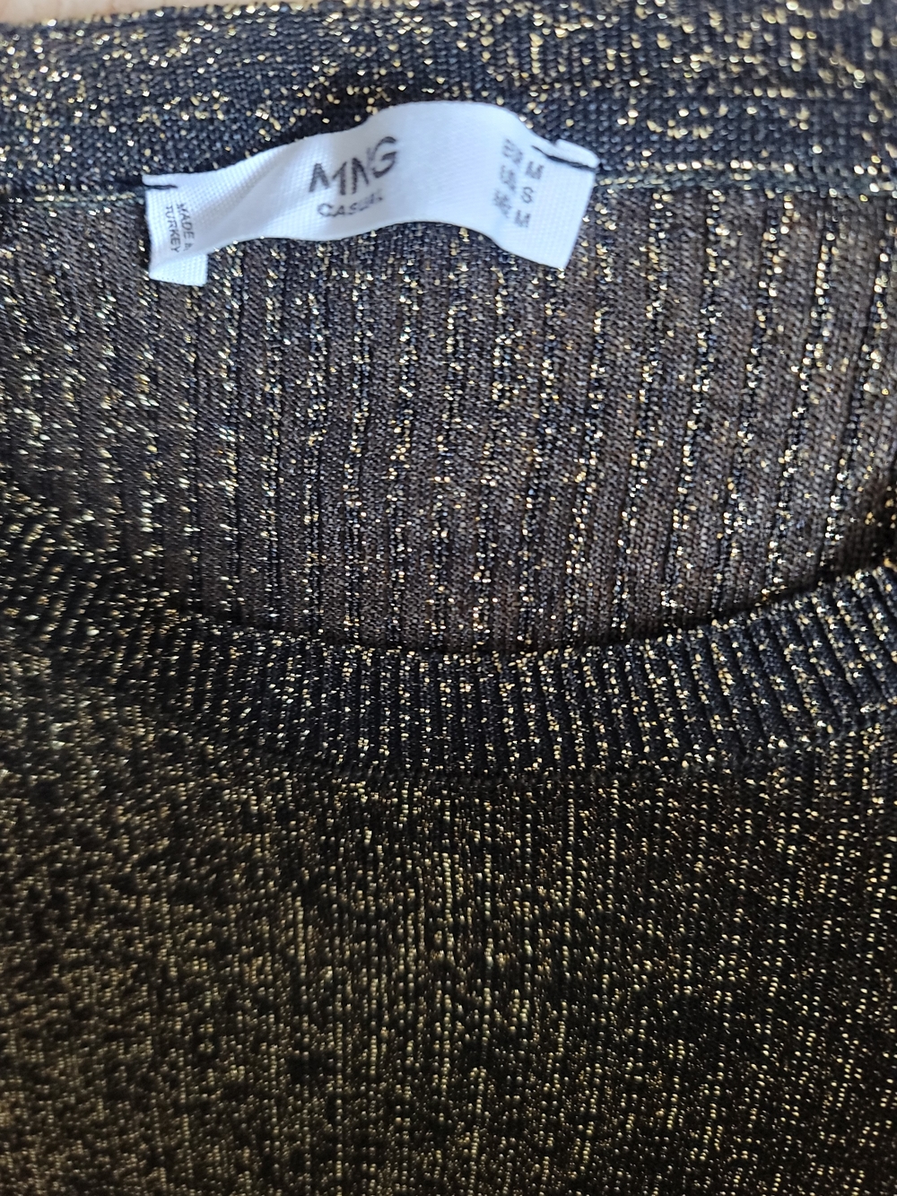 Mango Black Sweater with Gold Lurex Threading - Picture 7 of 10
